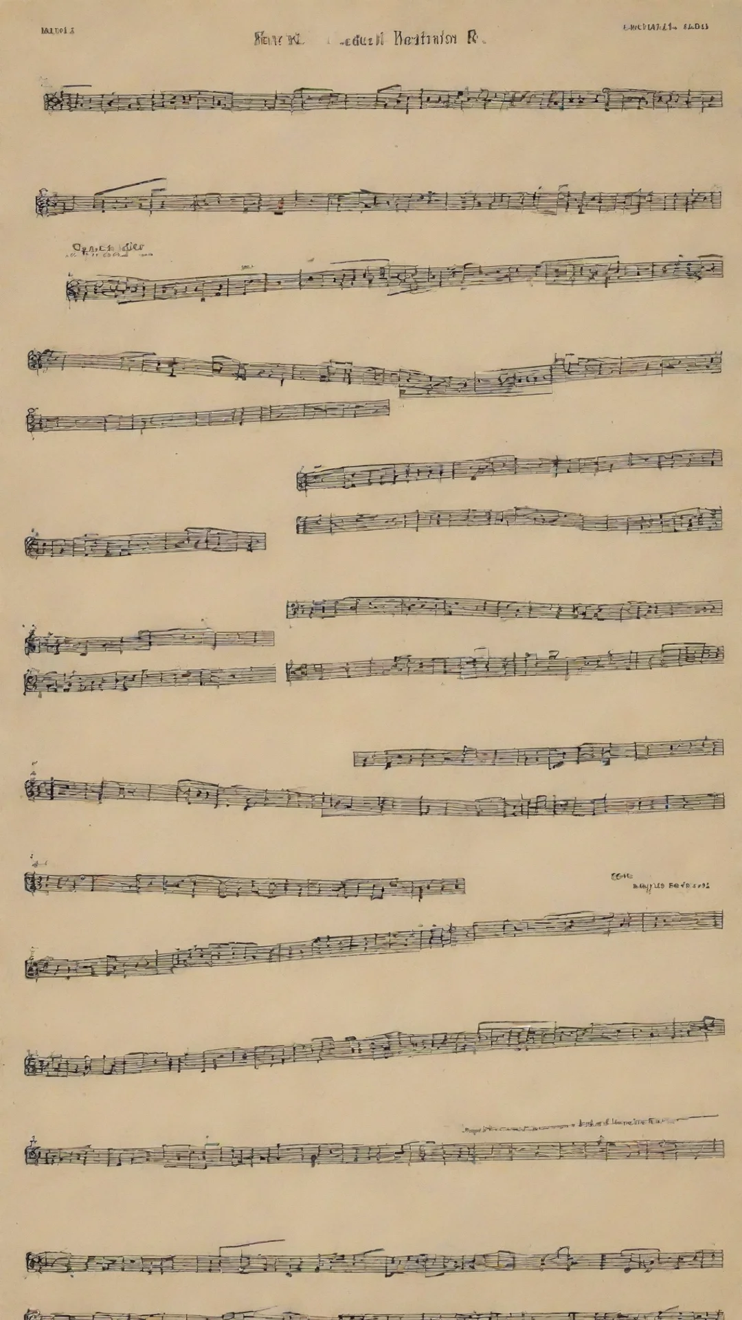 aisheet music musical notation lead sheet ar 43 tall