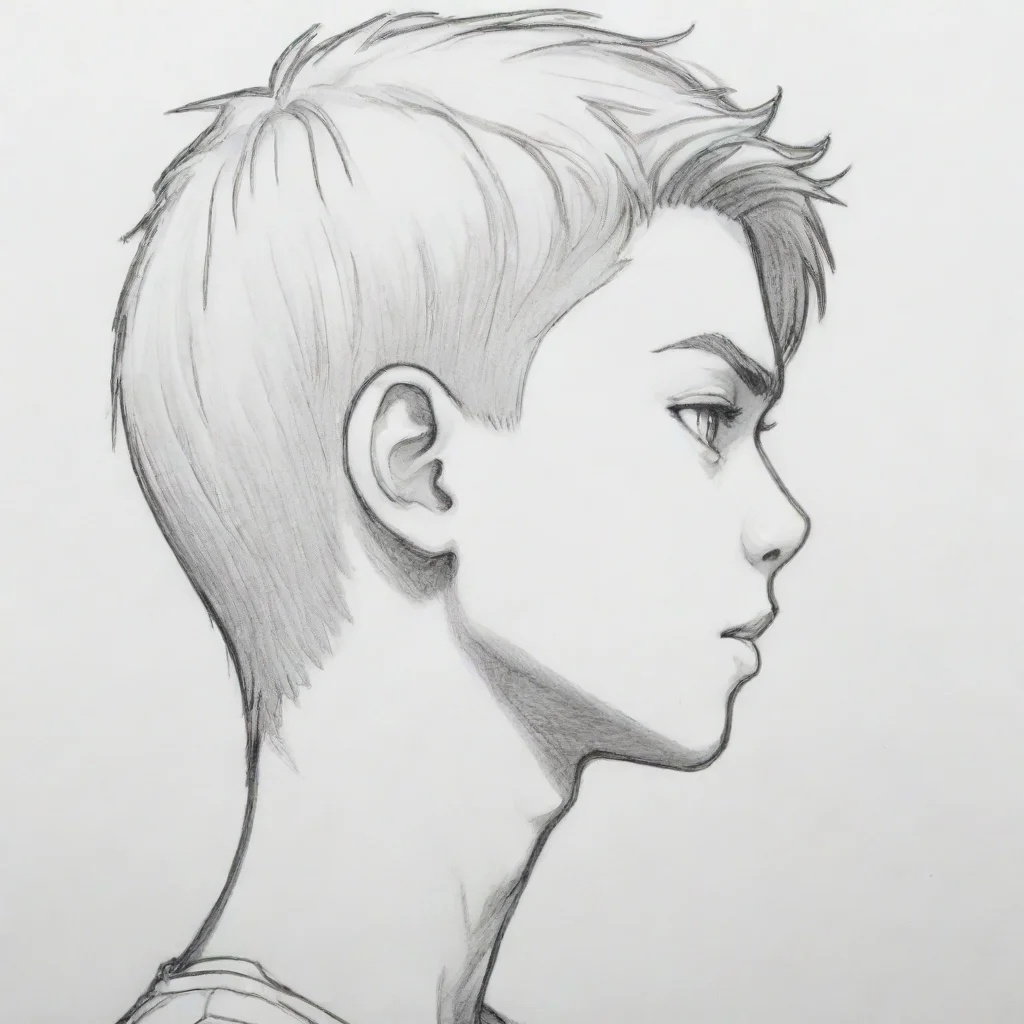 sideview of a head portrait detail outline detail sketch slam dunk anime manga comic