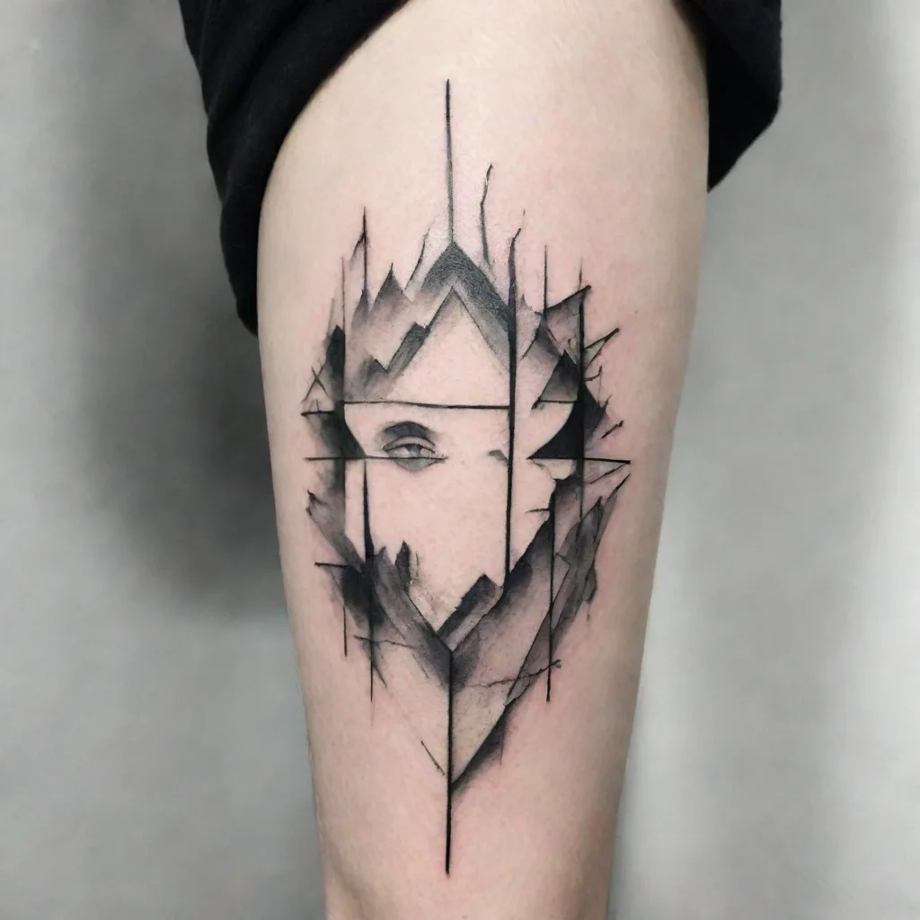 simple crazy fine line black and white tattoo