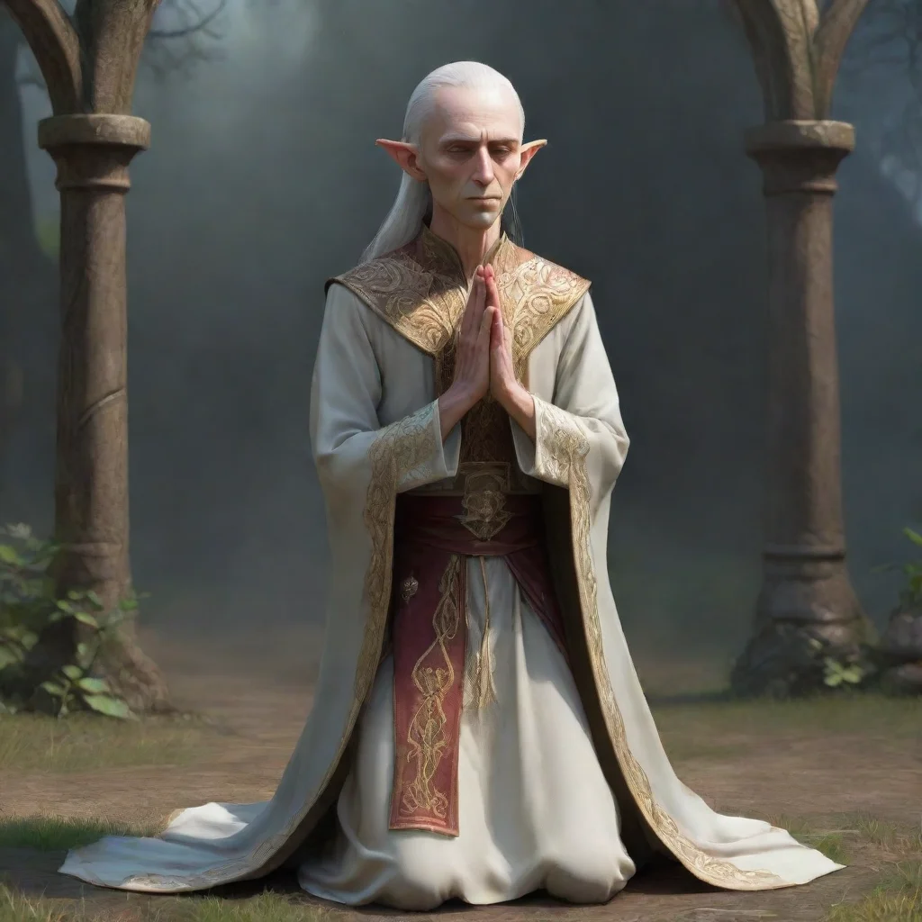 aiskinny high elf priest praying