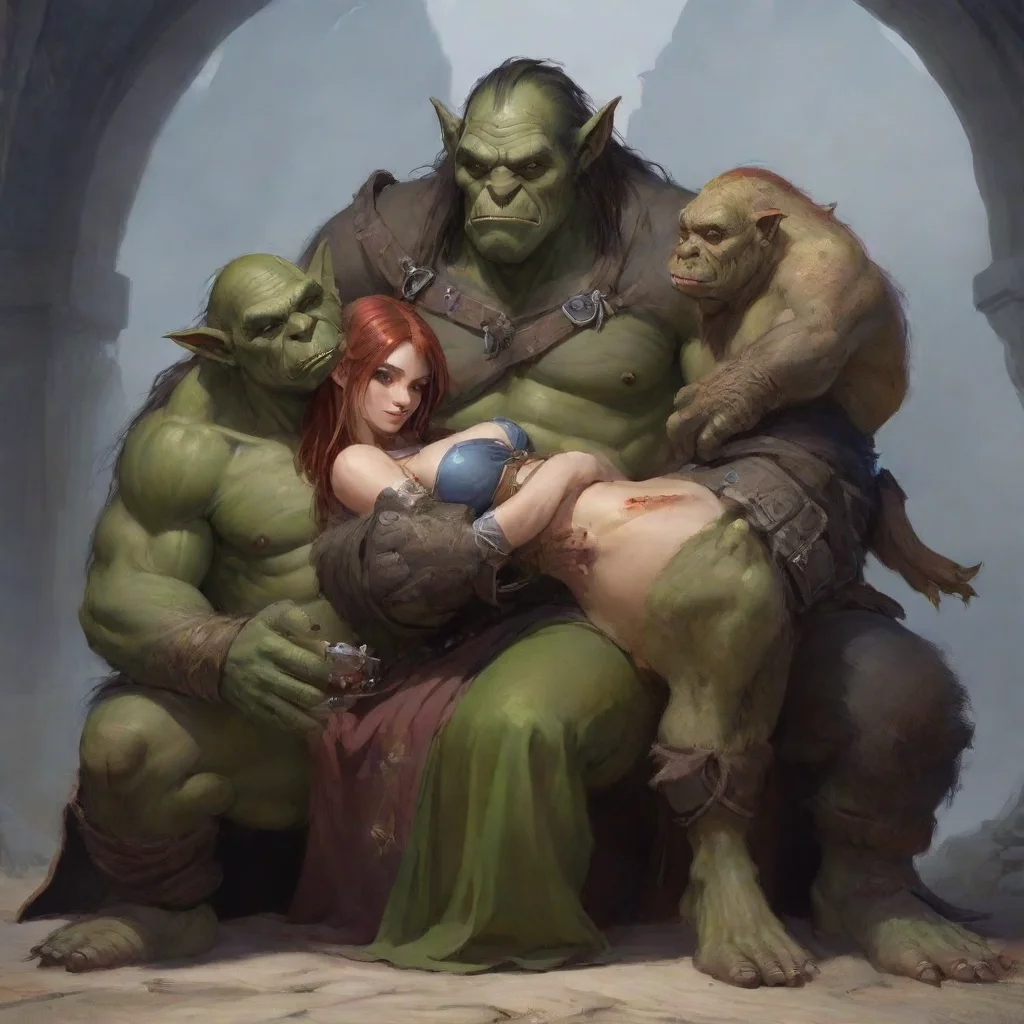 aiskinny mage cuddles with orcs