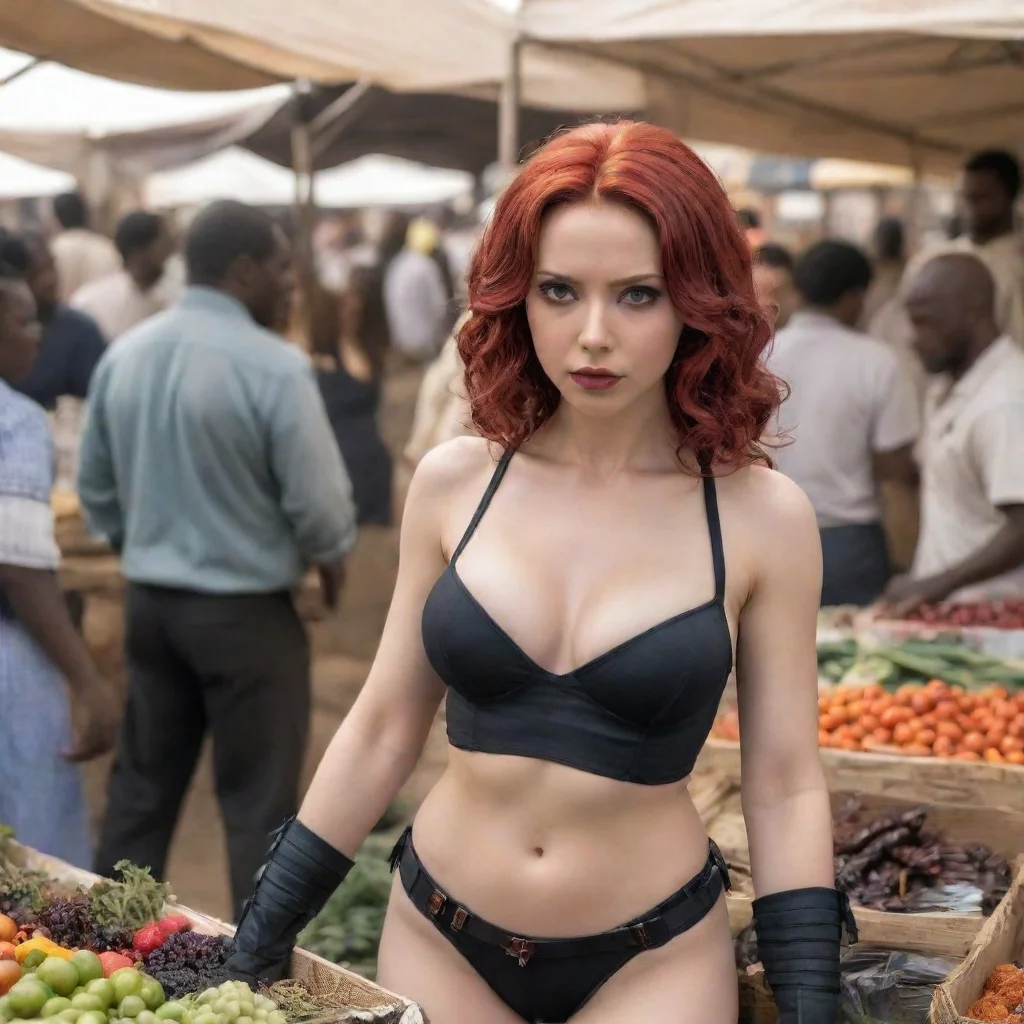 slave black widow getting sold at a market 