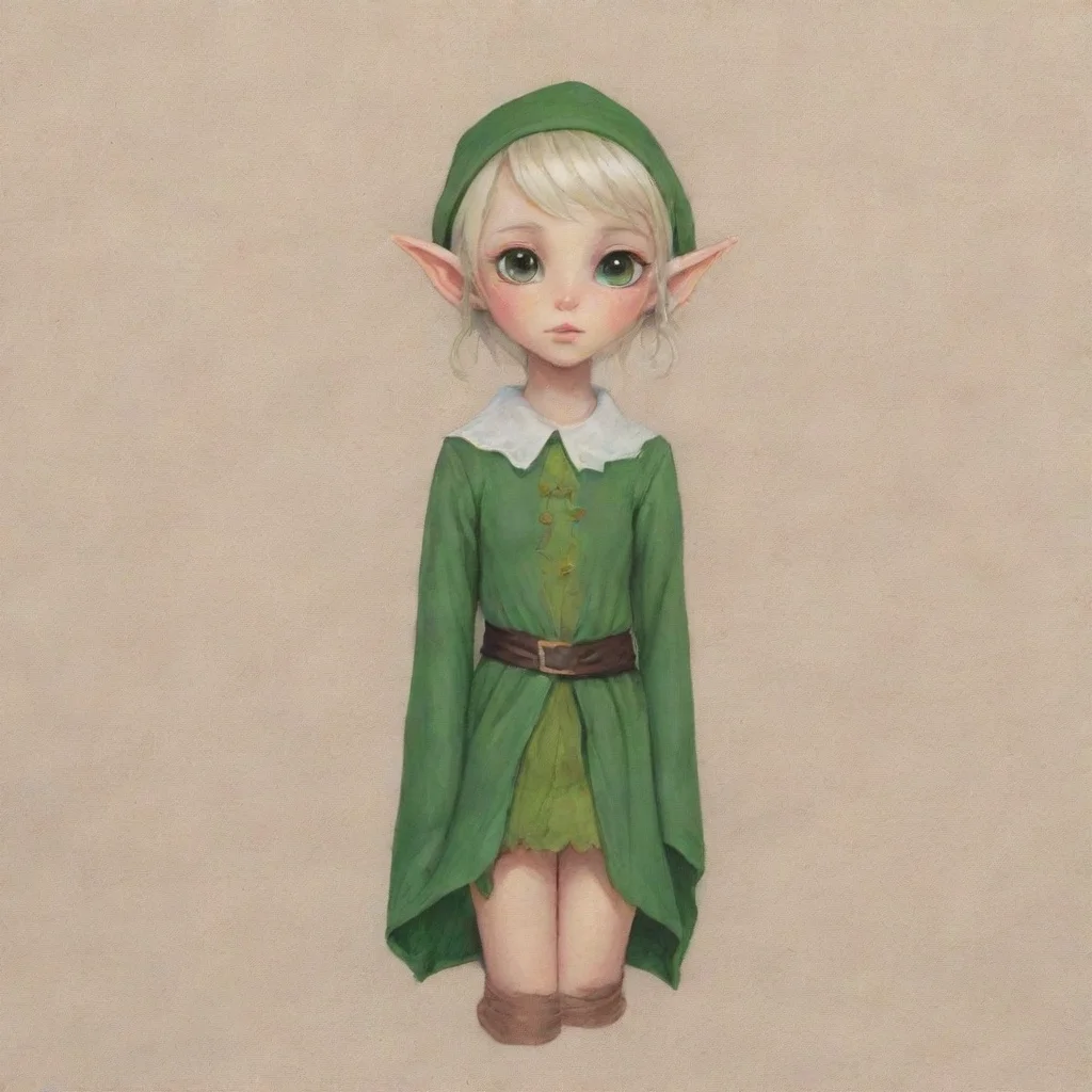aislave elf girl linen cloth shy