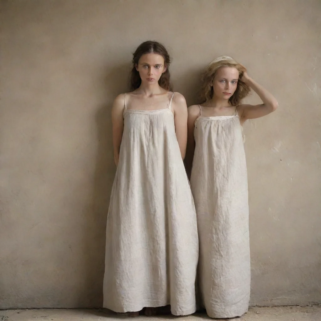 slave elf women worn out linen cloth shy