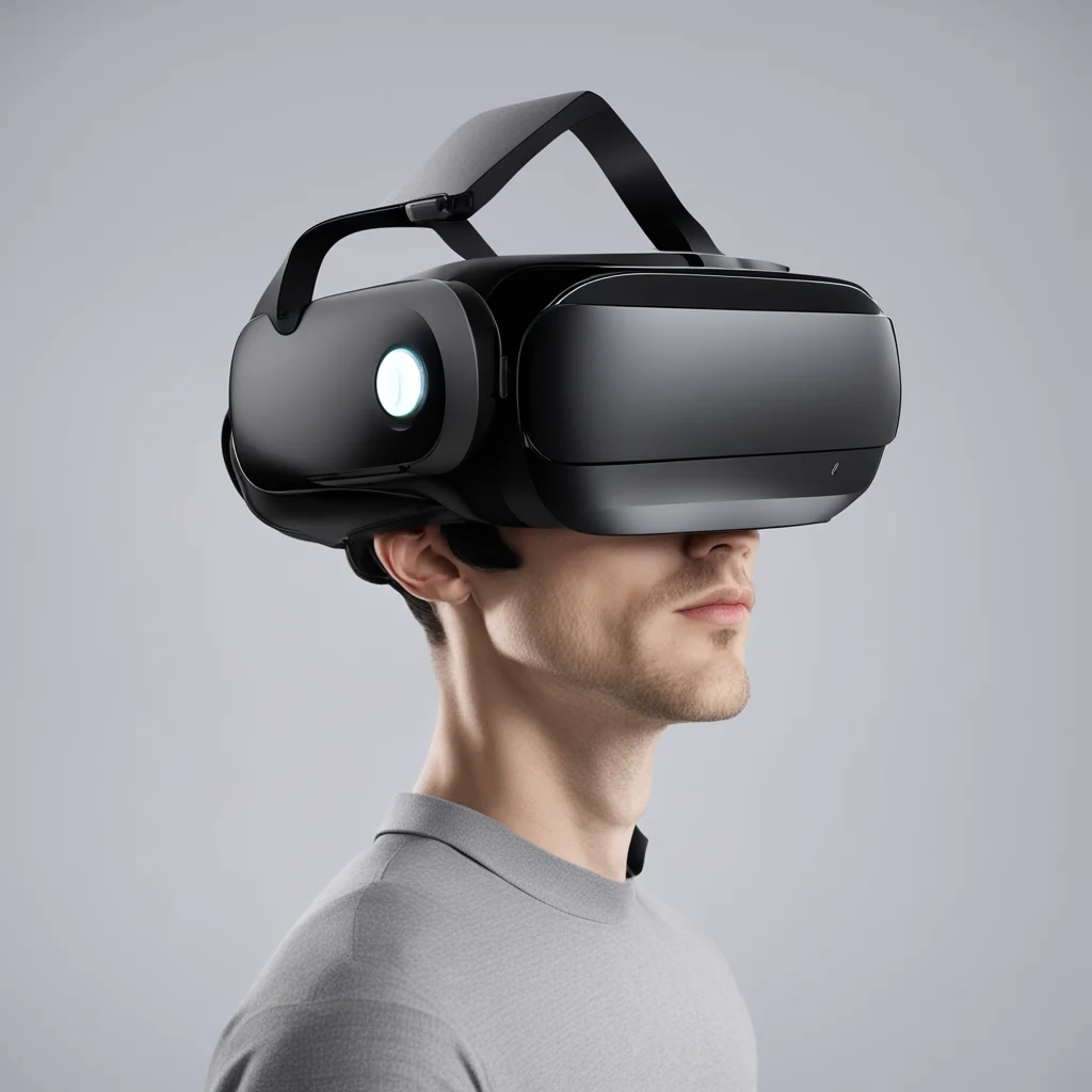 aisleek%2C modern thin vr headset that fits over the users entire head%2C inspired by ready player one