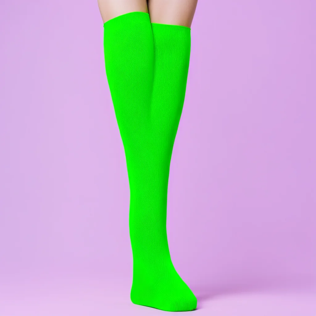 aislime disguised as thigh high socks with a face blending with the fabric good looking trending fantastic 1
