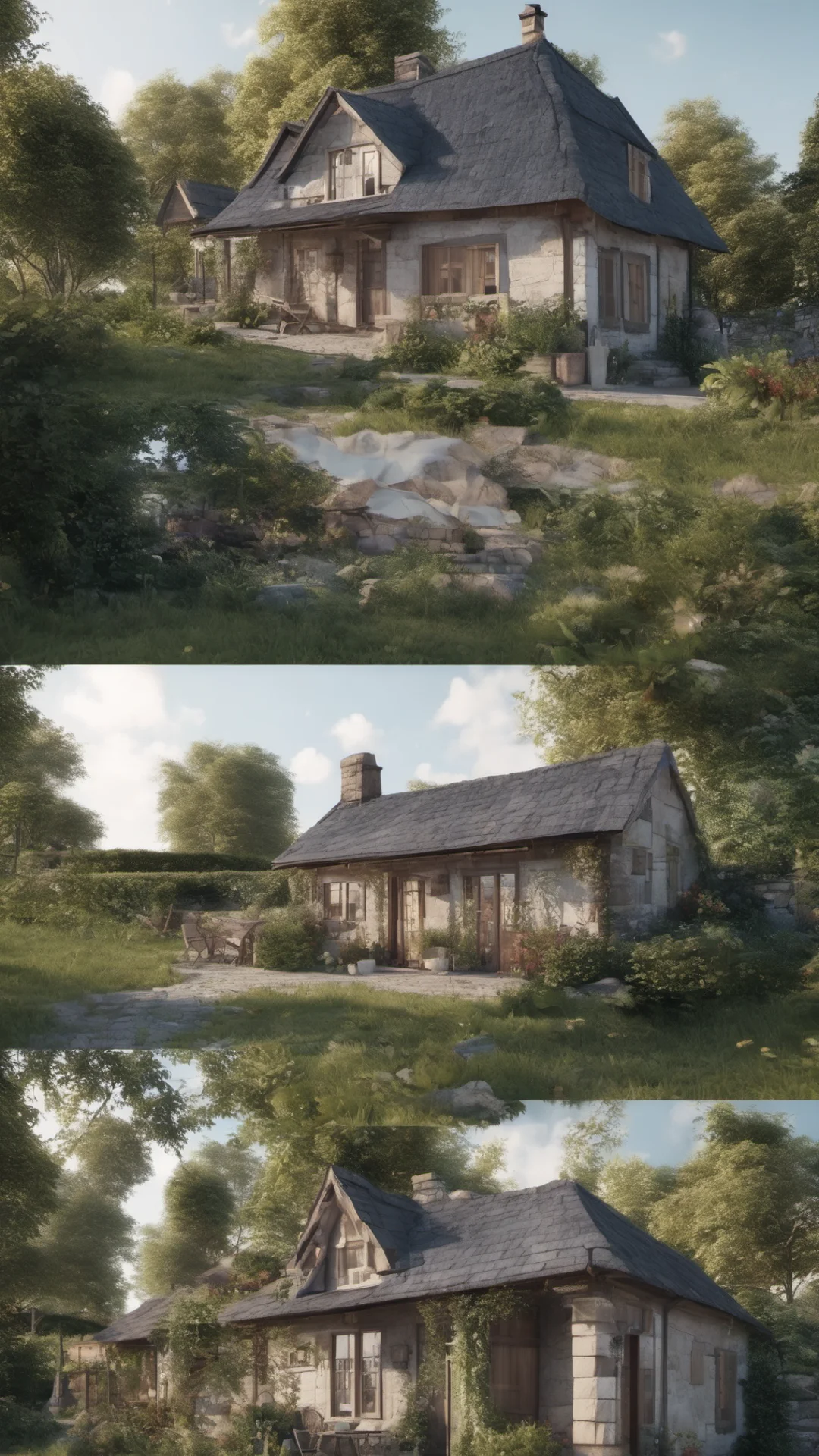 aismall cottage%2C3d render%2C beautiful scene%2C cinematic%2C realistic%2C looks real%2C reality%2C different angles%2C hyper realistic good looking trending fantastic 1 tall
