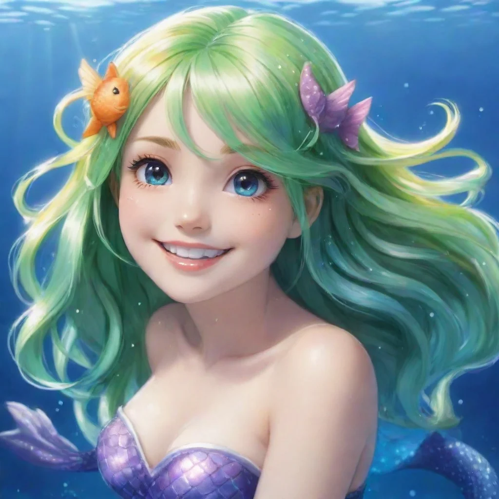 aismiling anime mermaid