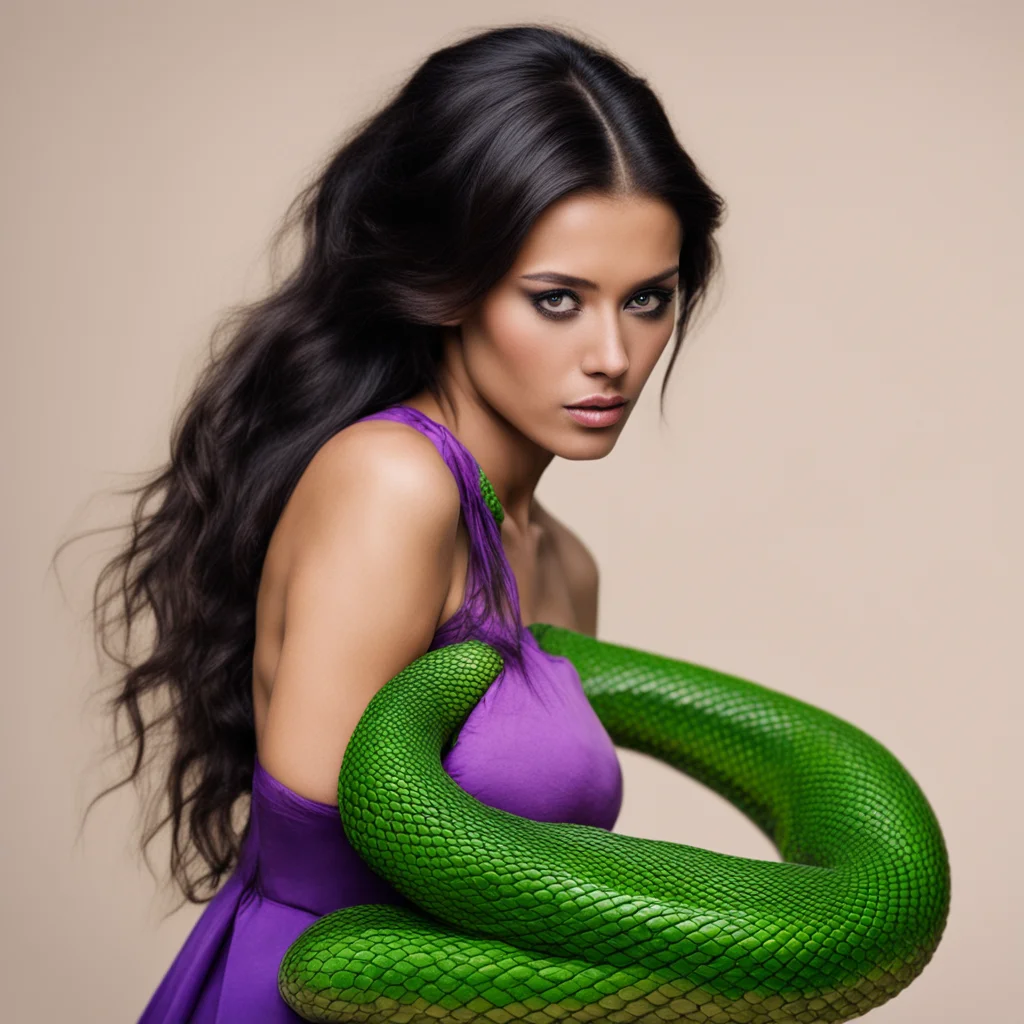 snake constricts woman