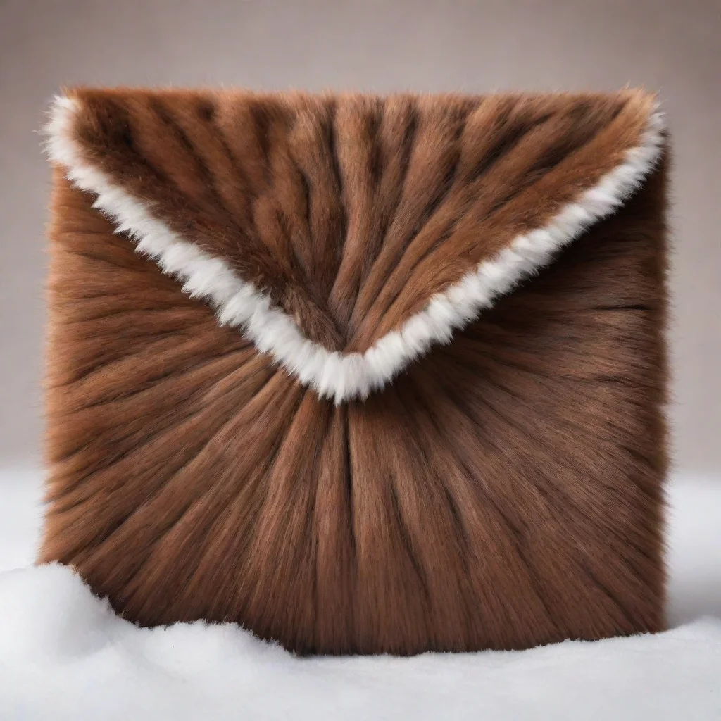 snowy background a human mail covered in realistic brown mink fur 