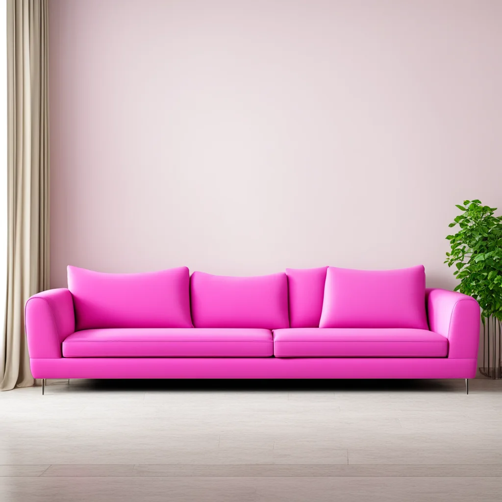 sofa color that match wall with pink and cream color