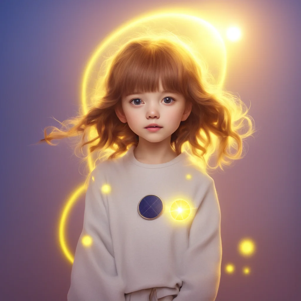 solar energy as a cute human girl