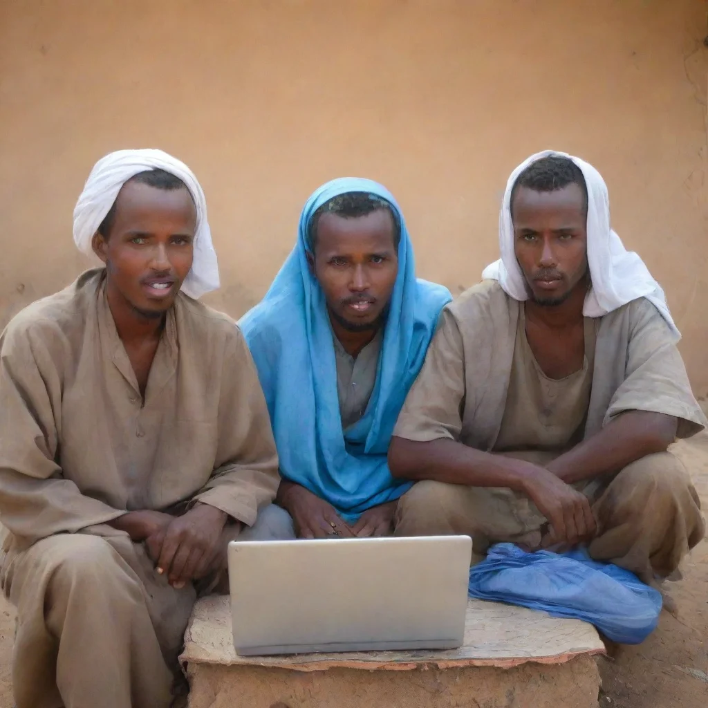 somali men in laptop