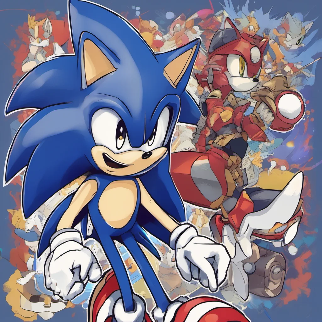 sonic the hedgehog in anime style confident engaging wow artstation art 3