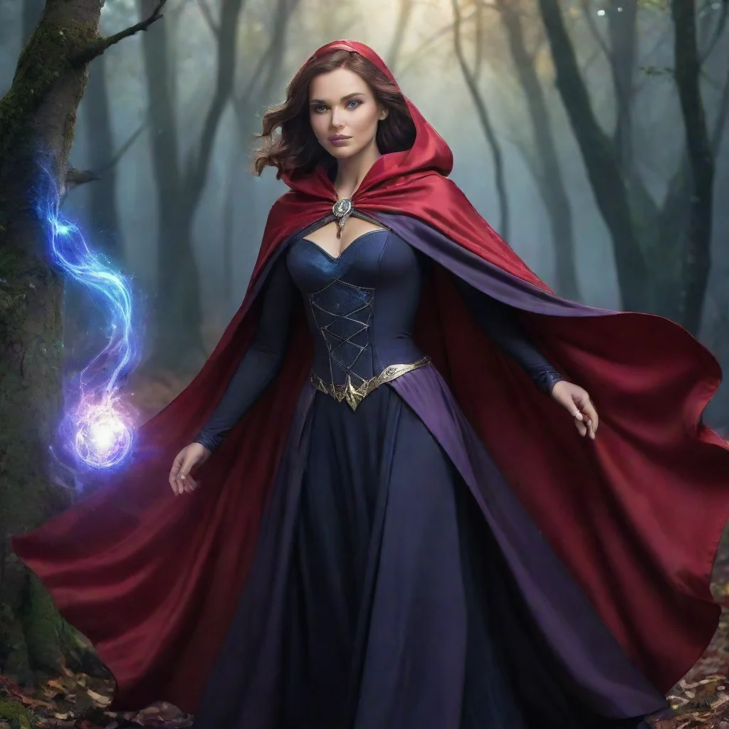 sorcerress in magical cape