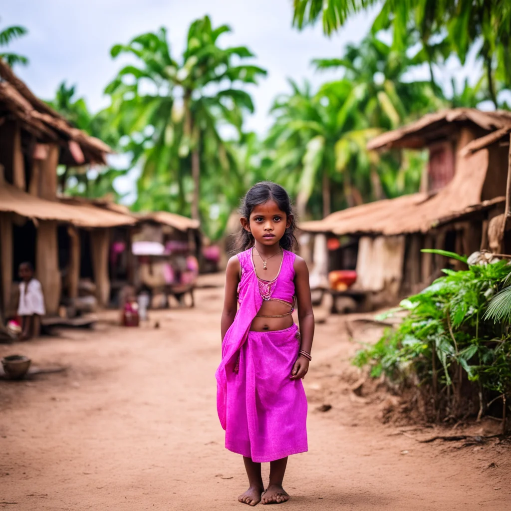 south indian village with small girl