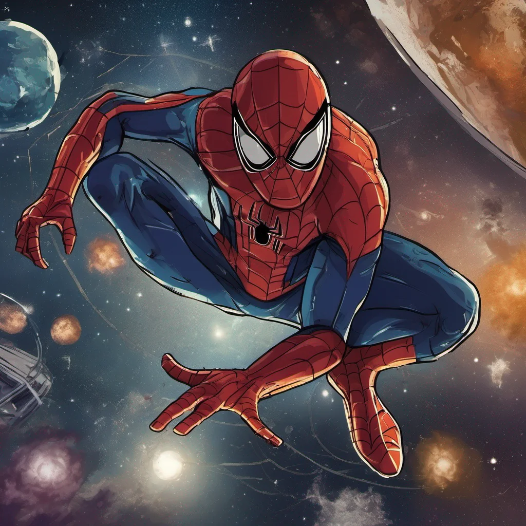 aispider man in space confident engaging wow artstation art 3