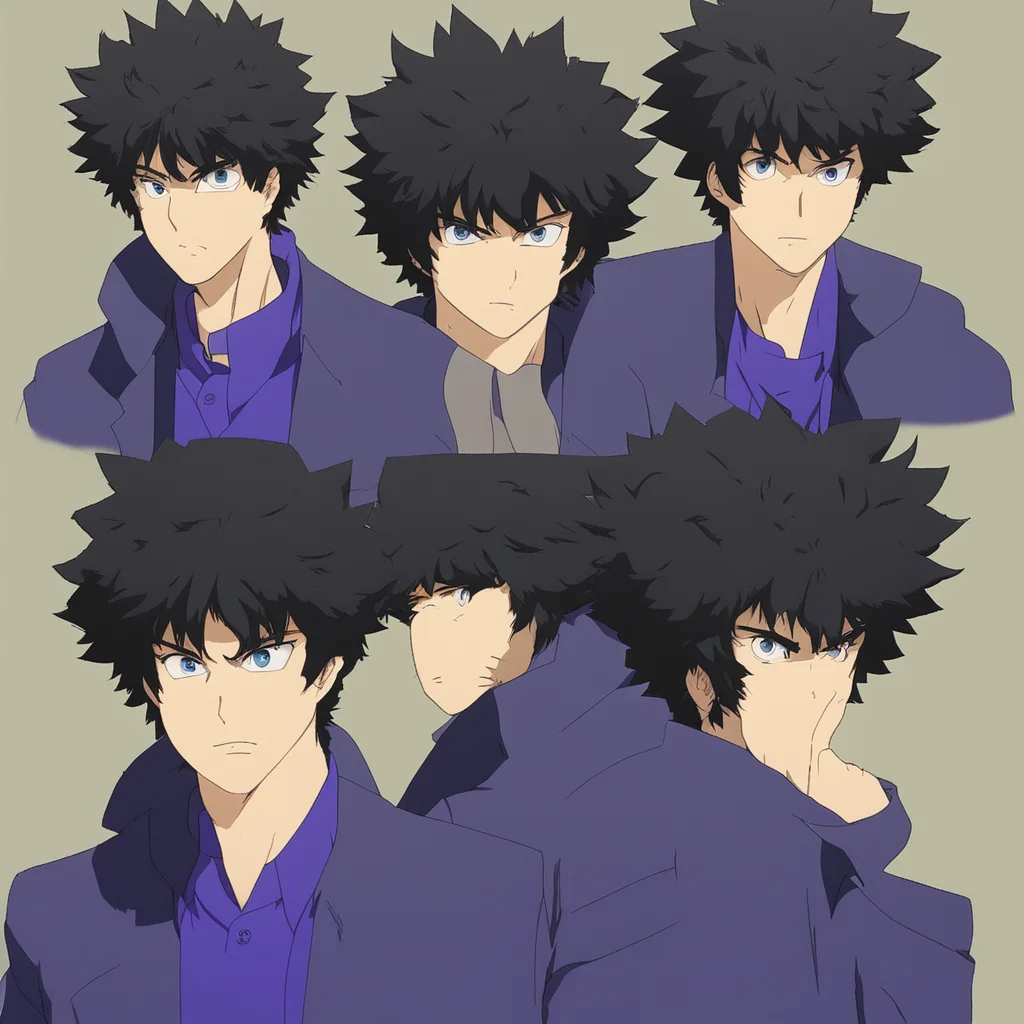 spike spiegel with different facial expressions