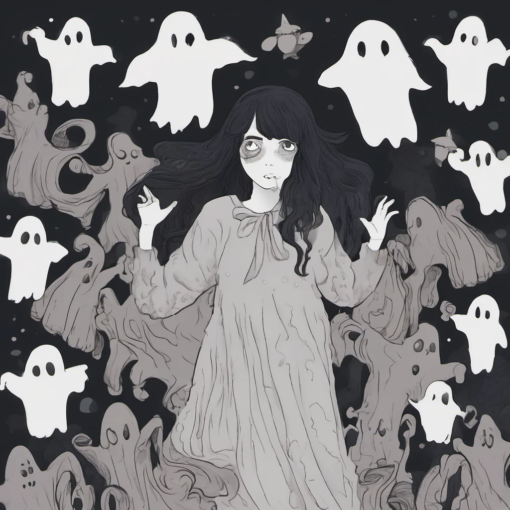 spooky girl with ghosts confident engaging wow artstation art 3