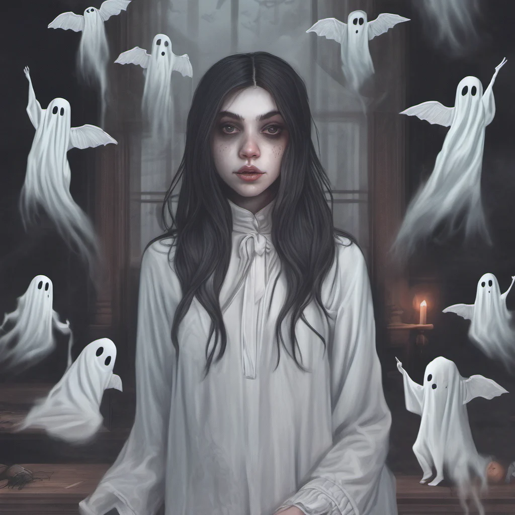 aispooky girl with ghosts realistic confident engaging wow artstation art 3