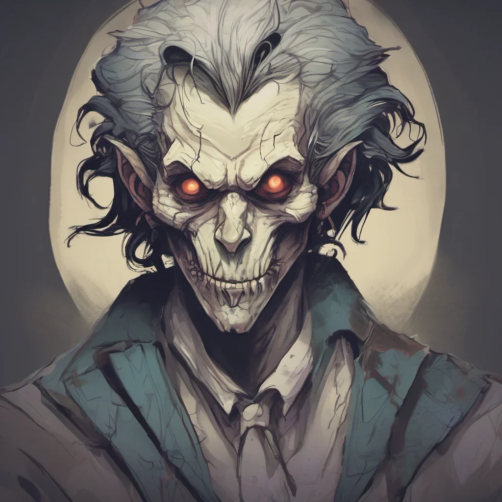 spooky goul character portrait good looking