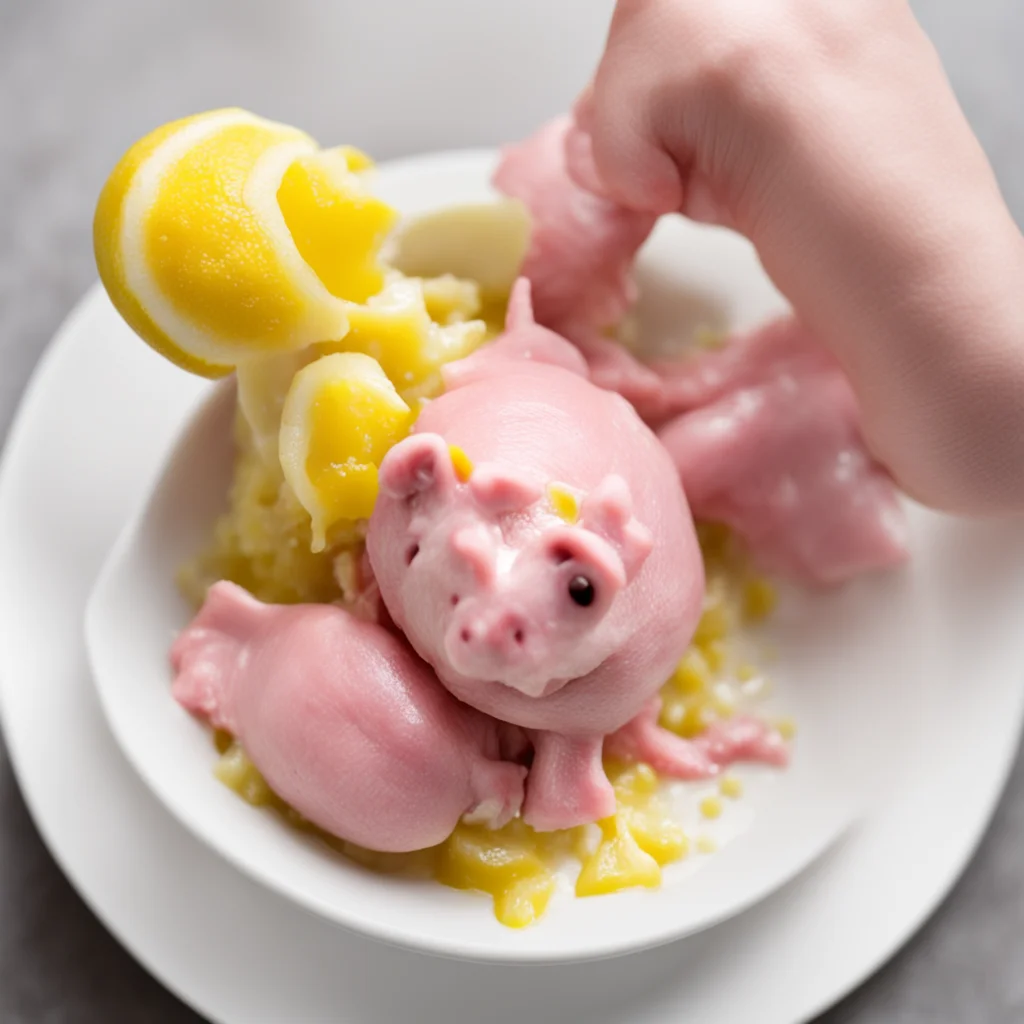 aisqueezing a mixture of pig%2C chicken%2C and cow through a lemon squeezer good looking trending fantastic 1
