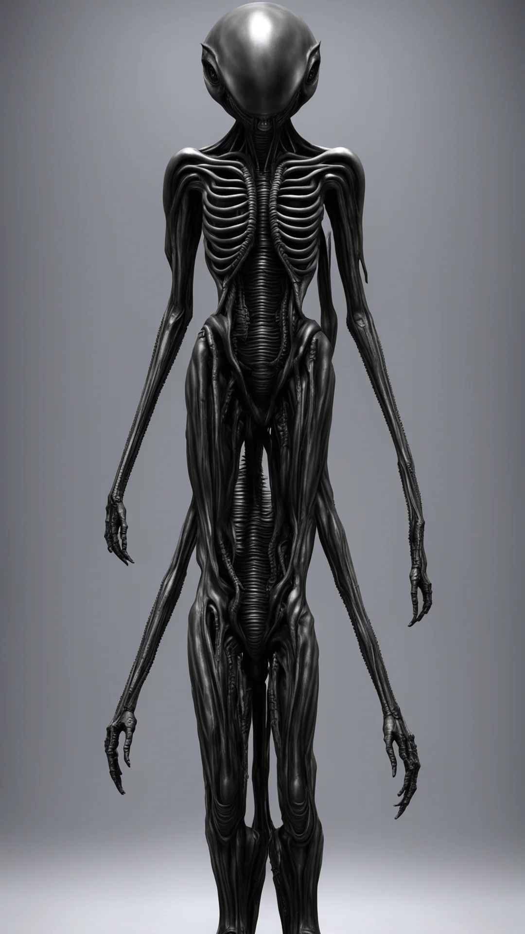 aistanding t pose  giger alien  detailed skin symmetrical  tall