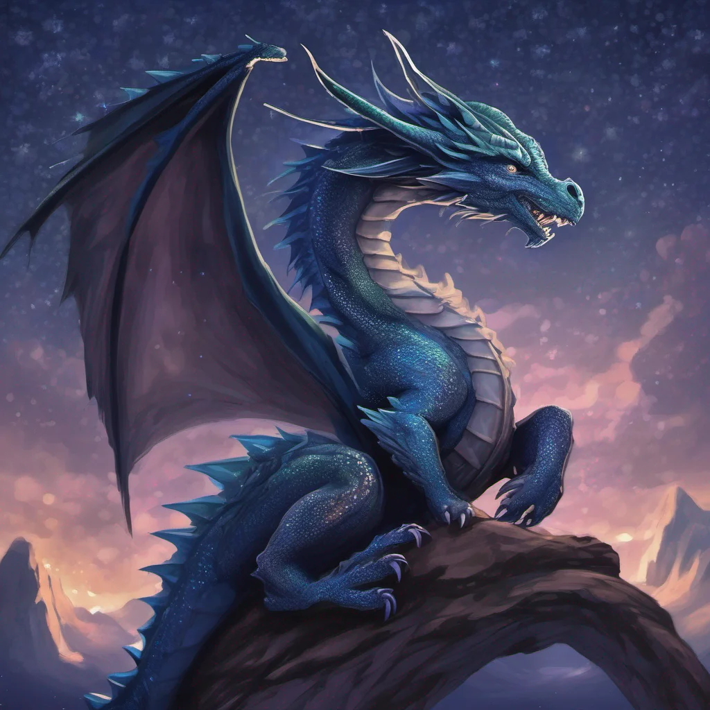 star dragon fantasy art night sky