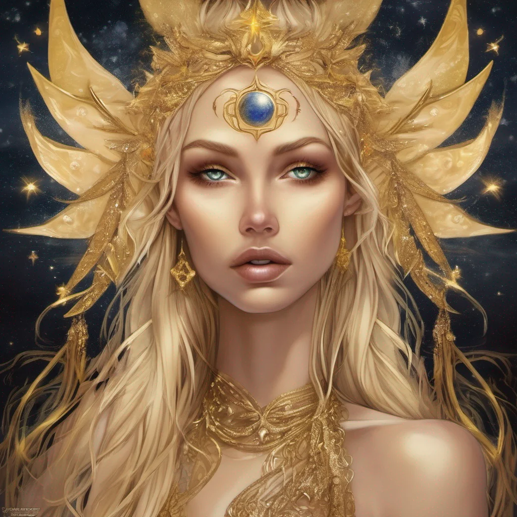 star goddess blonde fantasy art night golden amazing awesome portrait 2