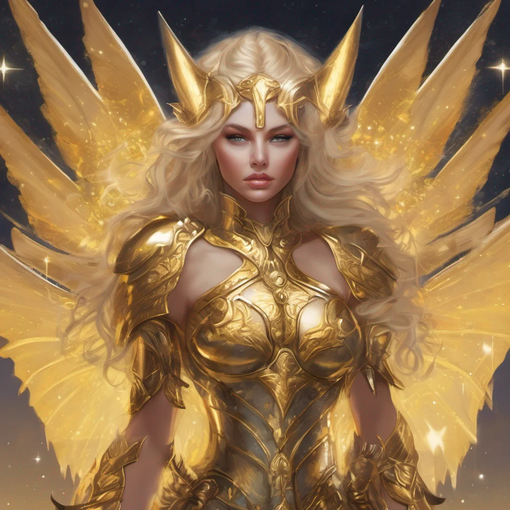 star goddess blonde fantasy art night golden armor good looking trending fantastic 1