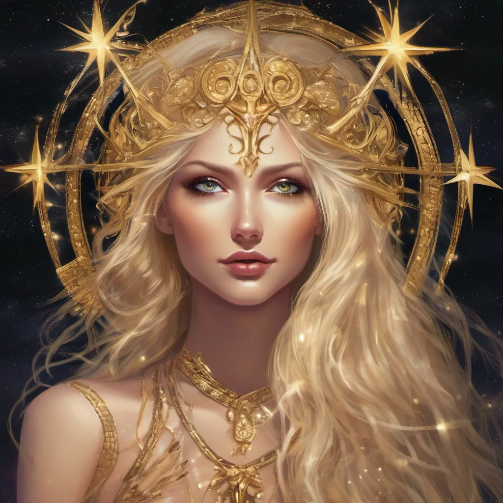 aistar goddess blonde fantasy art night golden confident engaging wow artstation art 3