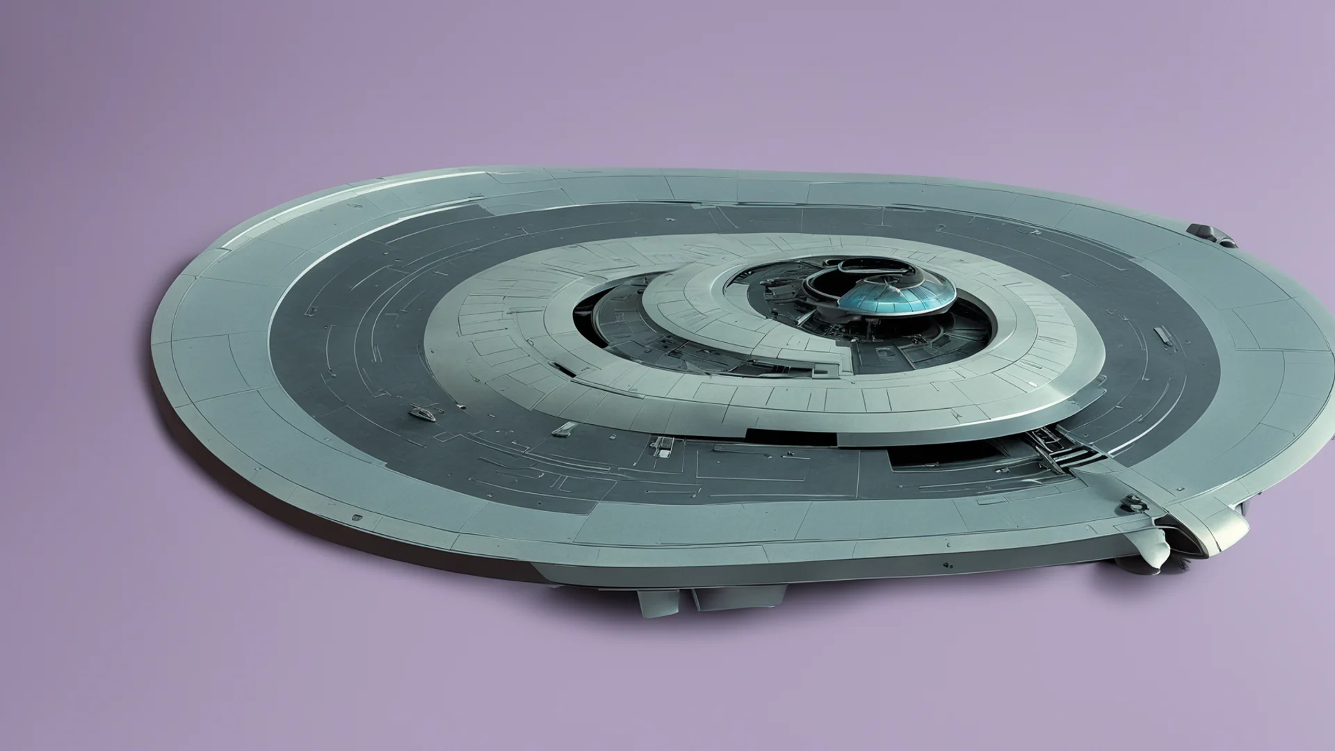 aistar trek space ship galazy saucer only with warp nacelle wide