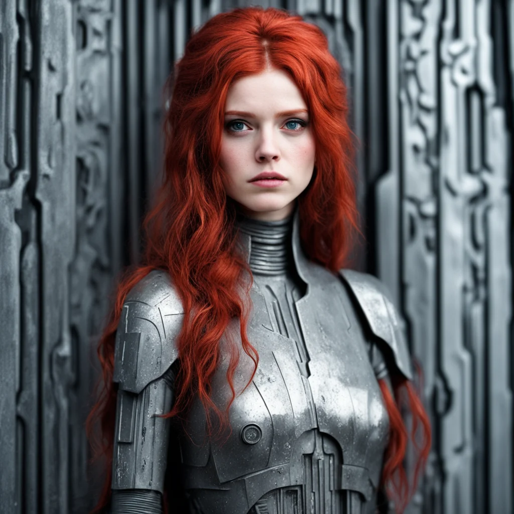 aistarwars%2C beautiful%2C red hair%2C girl%2C frozen in carbonite