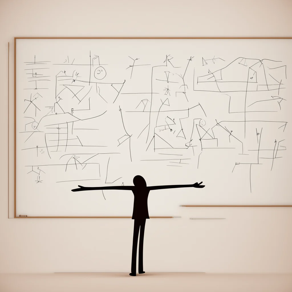 aistickman of a teacher in front of a board giving students a homework good looking trending fantastic 1