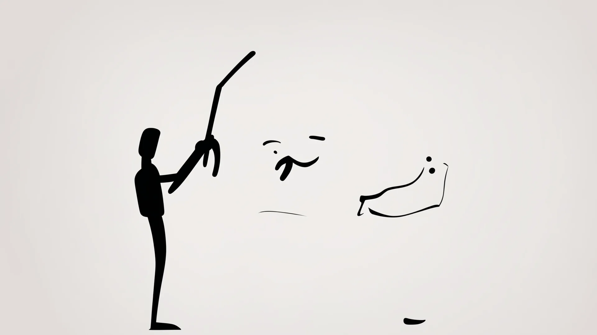 aistickman outro of a stickman winking and holding a notebook wide
