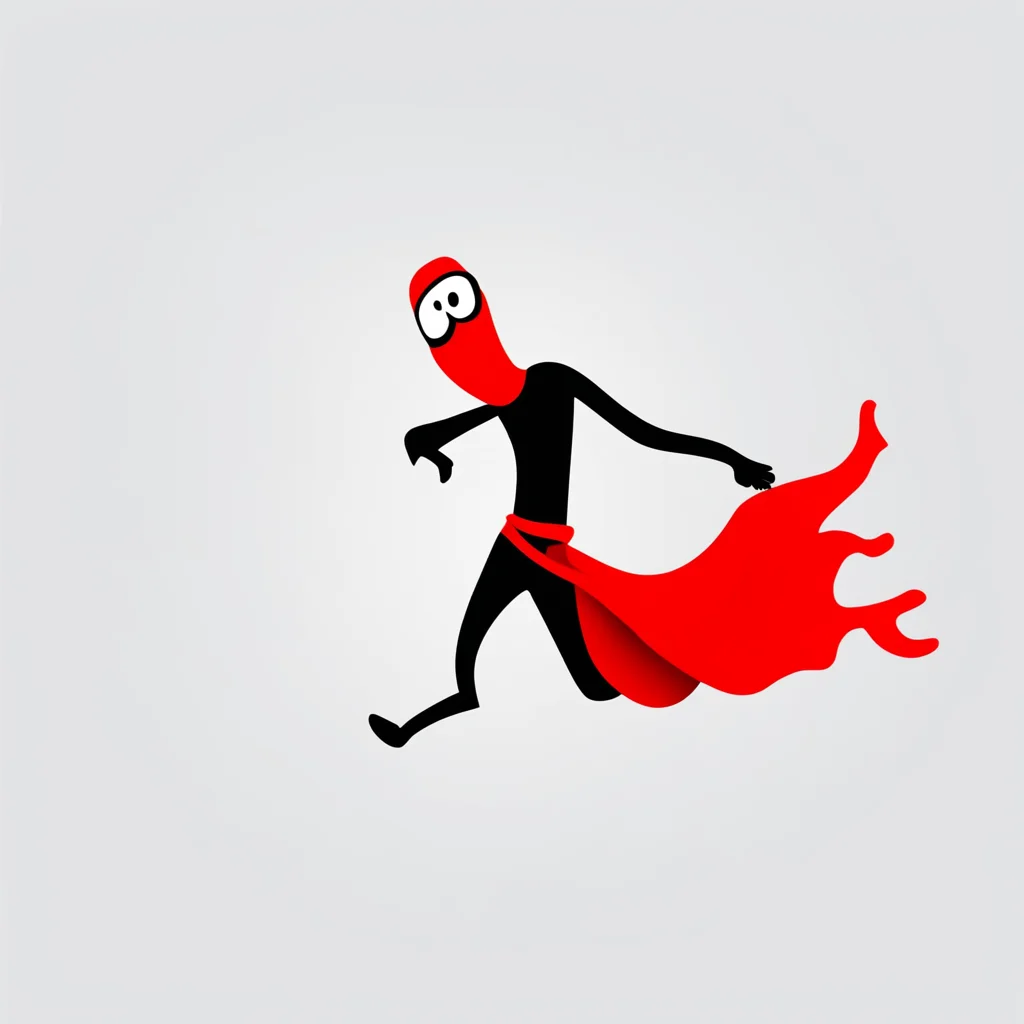 aistickman running with a red scarf good looking trending fantastic 1