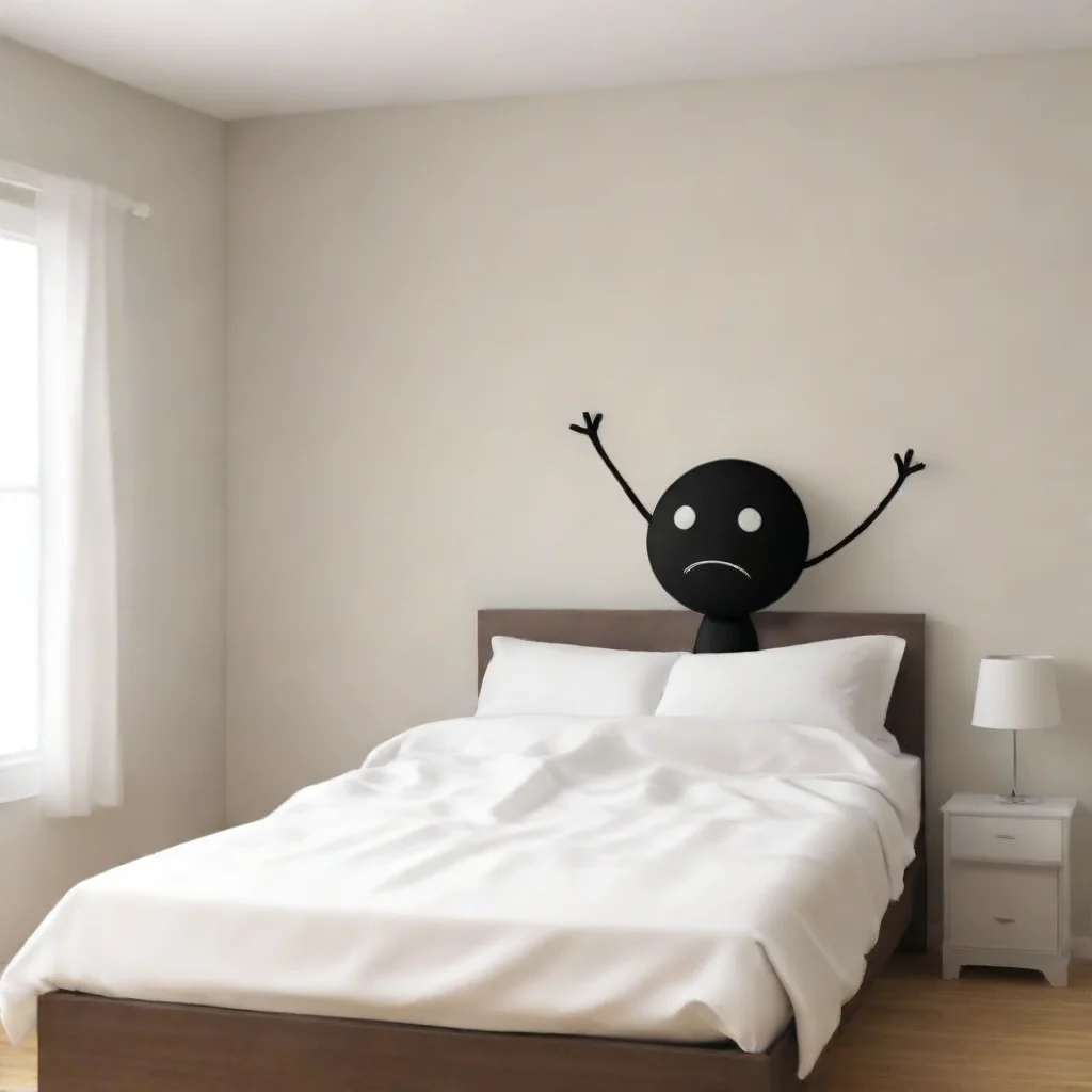 aistickman waking up from bed..