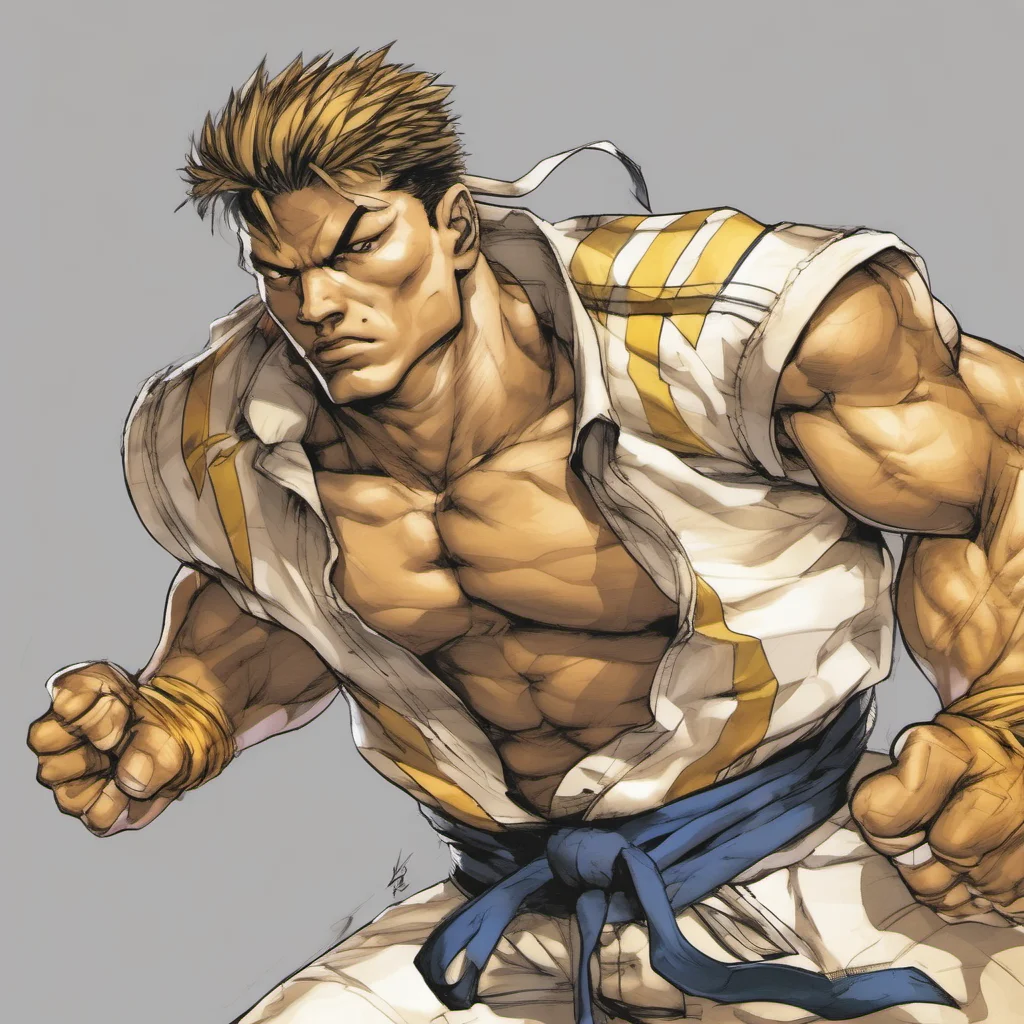 aistreet fighter%2C male%2C wearing an outfit with beige and yellow stripes%2C jim lee style drawing good looking trending fantastic 1