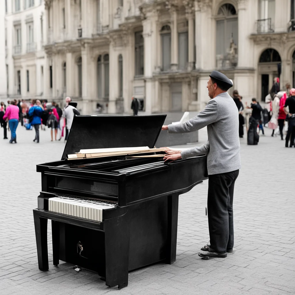 street piano player in vienna confident engaging wow artstation art 3