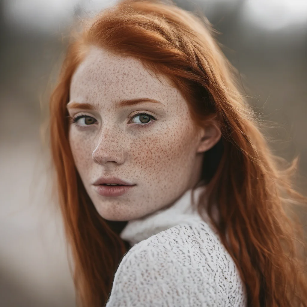 stunning freckled redhead girl confident engaging wow artstation art 3