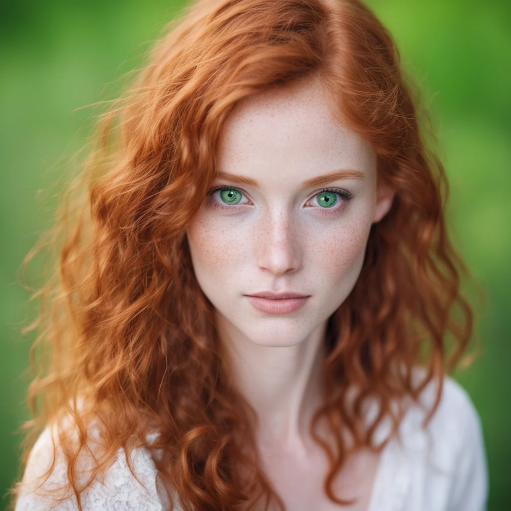 stunning freckled redhead girl green eyes confident engaging wow artstation art 3