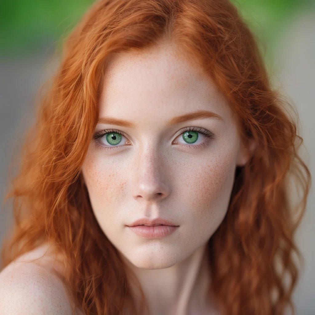 stunning freckled redhead girl green eyes