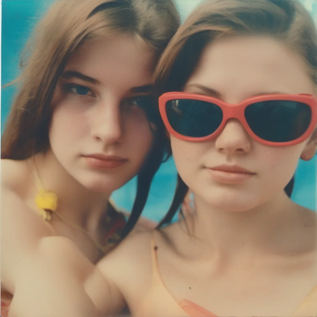 aisultry 16 yo girls posing in bikini   polaroid style   strong colors amazing awesome portrait 2