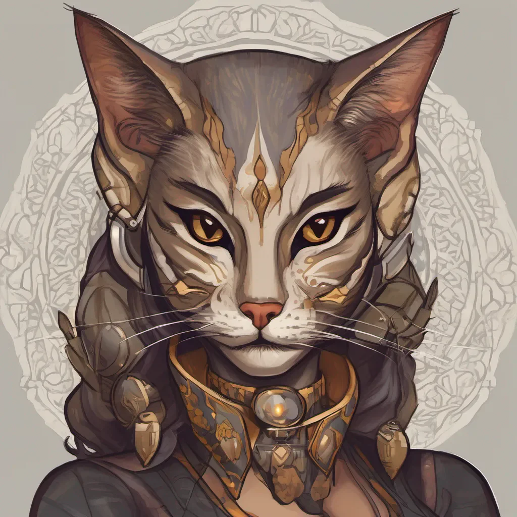 sultry female tabaxi portrait
