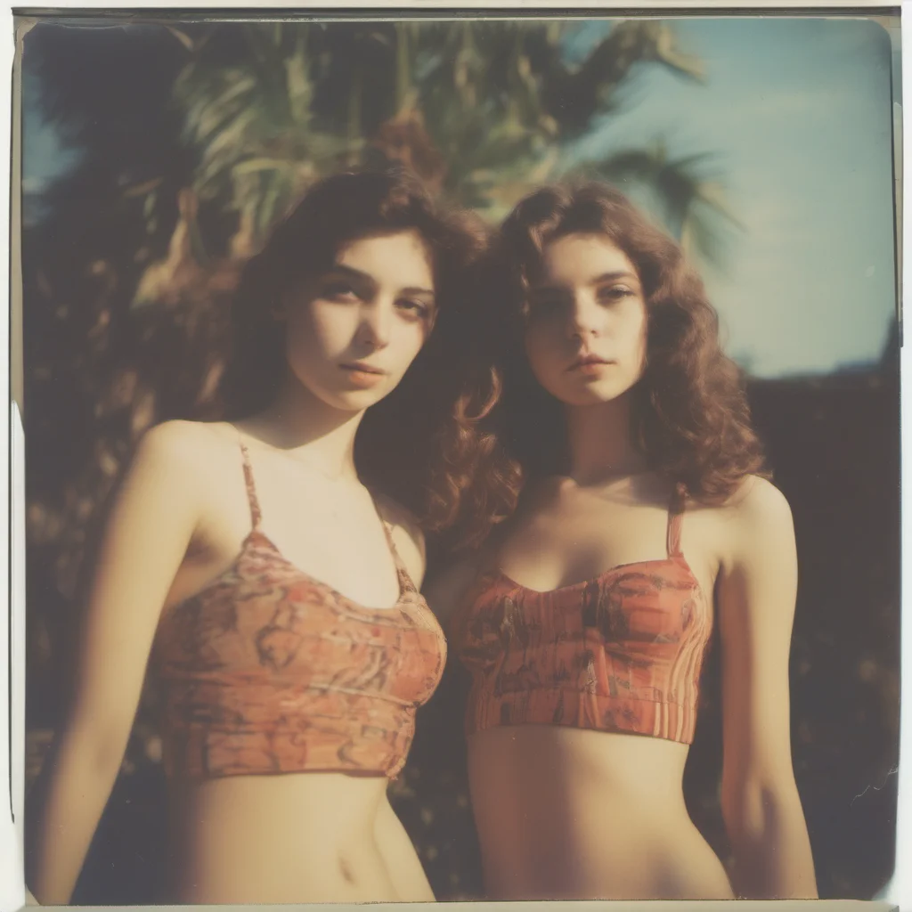 aisultry french 19 yo girls posing in bikini   polaroid style   saturated colors
