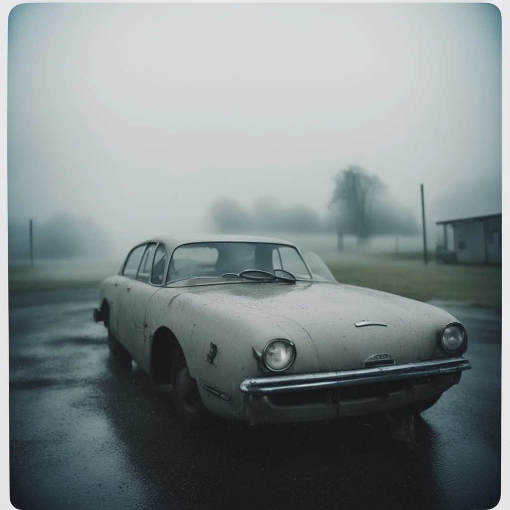 aisultry german babe%2C scratched and messy%2C with her old diry car%2C  gas station. foggy rainy evening   instax confident engaging wow artstation art 3