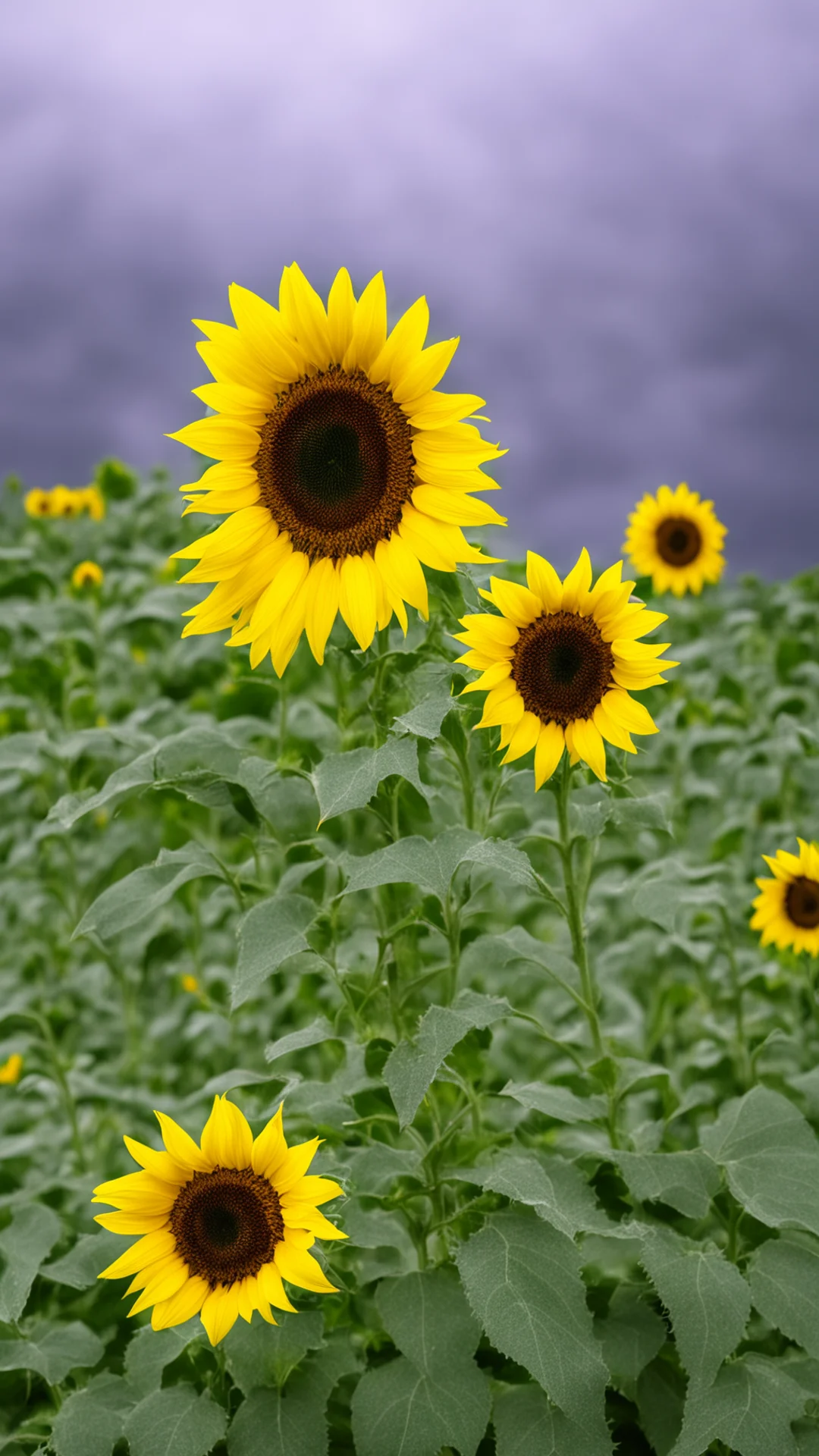 sunflowers in a heavy storm amazing awesome portrait 2 tall