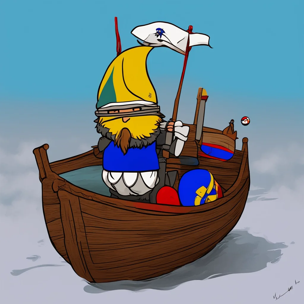 aisweden countryball navigating on a viking ship ready to invade united kingdom amazing awesome portrait 2