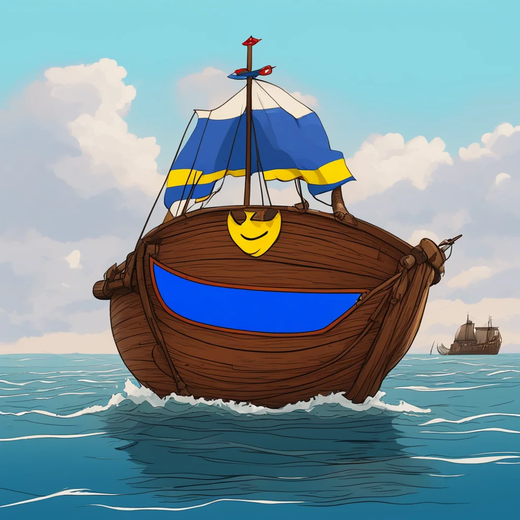 aisweden countryball navigating on a viking ship ready to invade united kingdom confident engaging wow artstation art 3