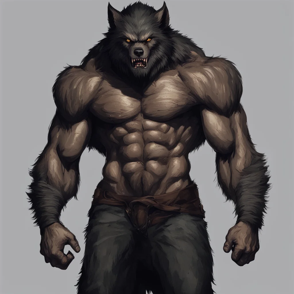 aitall%2C older werewolf who is muscular and male confident engaging wow artstation art 3